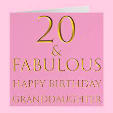 My pride is my sweet intelligent daughter. Granddaughter 20th Birthday Card Hunts England