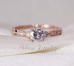 Http Www Etsy Com Ca Listing 175379197 Fancy Vs Moissanite Ring Vs Accent Minimalist Engagement Ring 14k Rose Gold Engagement Rings Rose Gold Engagement Ring