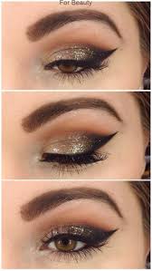 Glittery Smoky Cat Eye Awe Fashion For Success Makeup Tutorial Fashion Glittery Makeup Smoky Success Tutor Gold Eye Makeup Pretty Makeup Eye Make Up