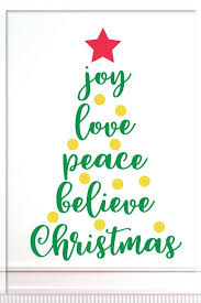 Joy Love Peace Believe Wall Decal Christmas Wall Decal Xmas Tree Decal Tree Decal Christmas Wall D Peace Love Xmas Tree Christmas Decorations