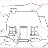 Printable log cabin coloring page for kids. 1