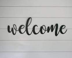 Image 0 Metal Welcome Sign Metal Words Welcome Sign