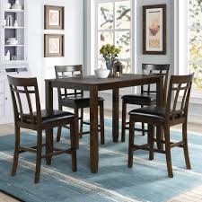 Take dining to a new level with counter height tables and chairs. Dining Table Sets For 4 Persons 5 Piece Veneer Acacia Frames Rectangular Breakfast Table With 4 Counter Height Chairs Chairs And Counter Height Bar Table Leather Upholstery With A Wood Frame S1545