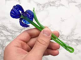 Traditional glass working techniques are used to create modern and elegant designs that fit well in any space. Amazon Com Blue Glass Flowers Figurine Blown Flower Iris Sculpture Art Glass Flower Murano Blue Ornaments Garden Flower Miniatures Figure Toys Gifts Handmade
