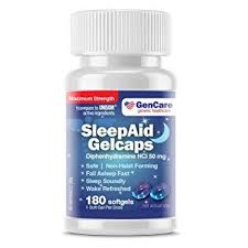 Gencare Nighttime Sleep Aid Pills For Adults Diphenhydramine Hcl 50mg 180 Softgels Value Pack Nighttime Sleep Aid How To Fall Asleep Sleep Aid Pills