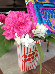 Popcorn Floral Centerpiece Made By Charity Cruz My Aunt 1950 S Decoration Popcorn Theme Prom Party Ideas Party Themes