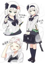 東方キャラに制服を着せたら 東方 キャラ 妖夢 かわいい セーラー服 イラスト