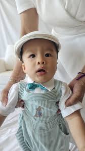 Heart full of baby love 🤗🩵, •, •, •, •, Wearing : @officialpeterrabbit  Customized birthday board : @nalaandmedesigns 🤍🩵