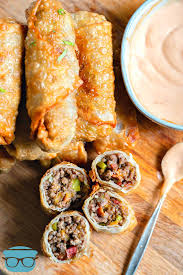 Remove from heat allows to cool and serve. Cheeseburger Egg Rolls With Dipping Sauce The Country Cook