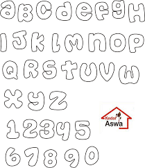 Pola Huruf Kain Flanel Word Fonts Book Template Diy Pillows