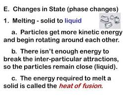 E Changes In State Phase Changes 1 Melting Solid To Liquid A Particles Get More Kinetic Energy And Beg Kinetic Energy Paragraph Writing Chemical Changes