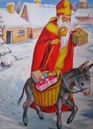 Carte Illustree Saint Nicolas Et Son Ane Editeur Jlp Charme Image Retravaillee Avec Photofiltre St Nicholas Day St Nicolas Saint Nicholas