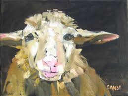 Black And White Sheep Picture Sheep Oil Painting Study Canvas Art With Black Background White Sheep With Big Ears 11 X 14 Woolly Ewe With A Pink Nose In 2020 Animal Paintings Oil Painting Canvas Art
