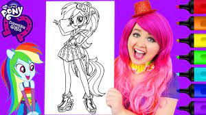 Lemon zest and ponies from equestria. Coloring Mlp Equestria Girls Rainbow Dash Coloring Page Prismacolor Markers Kimmi The Clown Youtube