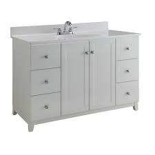 Design House Ready To Assemble 48 In X 21 In X 33 In Shorewood Shaker Style 2 Door 6 Drawer Vanity Cabinet In White 547182 The Home Depot Single Bathroom Vanity Vanity Cabinet Furniture Styles