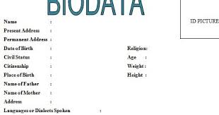 Biodata is a document that concentrates on your details such as date of birth a sort of biodata form may be needed when using for government, or defense jobs. 6 Simple Biodata Format For Job Application Sample Contracts