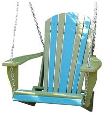 Sit back and relax in the vineyard adirondack 48 swing. Poly Lumber Adirondack Swing Chair With Chains Beach Style Hammocks And Swing Chairs By Furniture Barn Usa Houzz