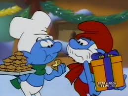 Greedy Smurf And Papa Smurf Smurfs Flintstone Christmas Smurfs Movie