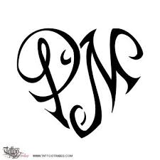 Tattoo Of P M Heart Love Tattoo Letter P Tattoo Monogram Tattoo Love Tattoos