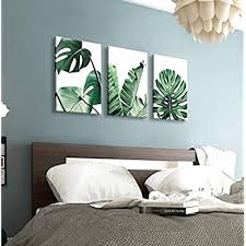 We have a large selection of wall decorations and you can choose from more than 15,000 designs. Buy Living Room Wall Art Green Leaf Simple Life Painting Bedroom Wall Decoration Monstera Plant 3 Pieces Canvas Art Painting Tropical Green Nature Pictures Decorate Home Decoration Office Decoration Online In Turkey
