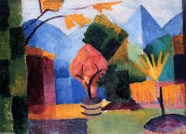 August Macke Garten Am Thunersee Ideias Para Pintura Producao De Arte Impressoes Em Tela