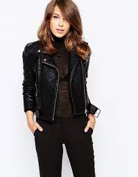French Connection Generation Biker Jacket In Faux Leather At Asos Com Leather Jackets Women Leather Jacket Winter Coats Women
