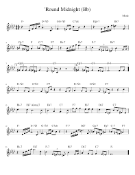 Round Midnight Bb Sheet Music For Piano Download Free In