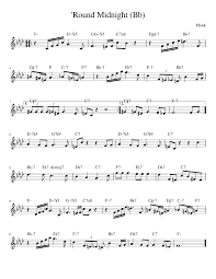 round midnight bb sheet music for piano download free in