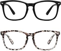 Amazon Com Meetsun Blue Light Blocking Glasses Anti Eye Strain Headache Sleep Better Computer Reading Glasses Uv400 Transparent Lens 2 Pack Black Leopard Lens 53 Clothing