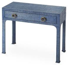 Nina Raffia Console Table Indigo Blue Console Table Indigo Furniture Entry Console Table