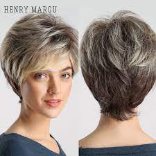 Best and trendy short blonde hairstyles and haircuts. Henry Margu Dark Root Ombre Brown Blonde Short Hair Wigs Fluffy Pixie Cut Synthetic Wig For Black White Women Heat Resistant Hot Price C638 Goteborgsaventyrscenter