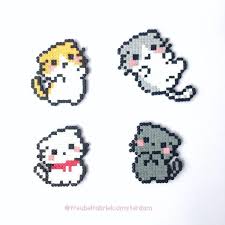 Kawaii Cats Pixel Art Kawaii Cats Pixel Art Animalwallpaper Animalyoudidn Tknowexisted Art In 2020 Hama Beads Design Hama Beads Kawaii Hama Beads Patterns
