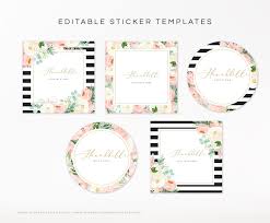 Editable Sticker Template Boutique Stickers Watercolor Flowers Stickers Cute Boutique Stickers Label Sticker Template Label Templates Bottle Label Template