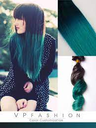 14 ♥ 【high quality human hair】 100% healthy virgin healthy human hair. Dip Dye Green Ombre Indian Remy Hair Extensions Clip In Cs026 Colored Hair Extensions Black Hair Extensions Pastel Hair