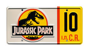Jeep 12 Celebrity Machines Jurassic Park Metal Stamped License Plate Collectible Props Memorabilia