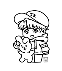 Answer version e coloring page #kpop #bts #bangtan #loveyourself #coloringpage. Bts Fanart Bt21 Cooky And Jungkook Chibi Coloring Page Coloringbay