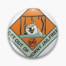 GEt ouT of HornY JaiL FREE caRd Pin for Sale by UPeculiar | Redbubble