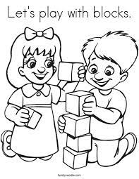 Draw your own stickers to create pinkatastic scenes! Let S Play With Blocks Coloring Page Twisty Noodle