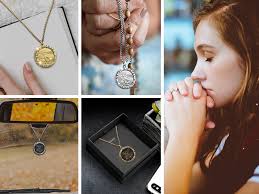 Anwlki St Michael Necklace Saint Michael Medal Bless Safety Religion  Pendant Gift for Men, Women, Family, Parent, Friend (Ancient Silver)