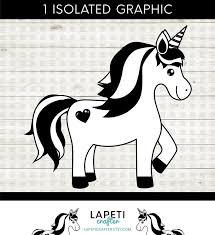 Black And White Unicorn Clipart Pin En Lapeticrafter Etsy Shop