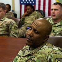 Capt. Kenya Nelson, 300th Sustainment Brigade, participates