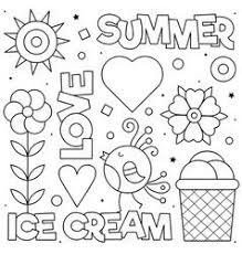 Summer Love Coloring Page Black And White Vector Love Coloring Pages Coloring Pages New Year Coloring Pages