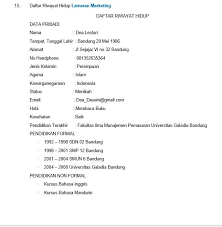 Tips membuat cv untuk lulusan sma/smk. 21 Contoh Daftar Riwayat Hidup Untuk Lamaran Kerja Baik Benar