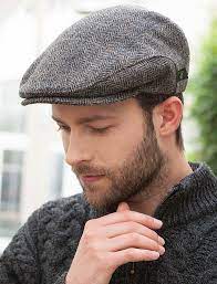 The Irish Wool Cap Grey With Tan Aran Sweater Market Flat Cap Hipster Mens Fashion Mens Fashion Rugged