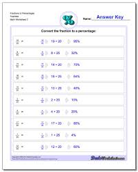 Fractions To Percentages