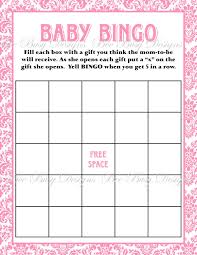 Printable Pink Damask Baby Shower Bingo Game Baby Shower Bingo Free Printable Bingo Card Template Baby Shower Bingo Free