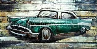Iron wooden plank is a refined material used in crafting. China Metal Decoration Oil Painting Wall Art Wood Planks Old Green Car Iron 3d Dimension China 3d And Decoration Price