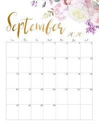 Cute September 2020 Floral Calendar In 2020 September Calendar Calendar Wallpaper Print Calendar