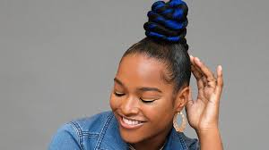 Twisted Blue Top Knot