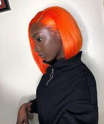 Blackbeauty In Orange Bob Style Bright Hair Colors Human Hair Lace Wigs Hair Styles